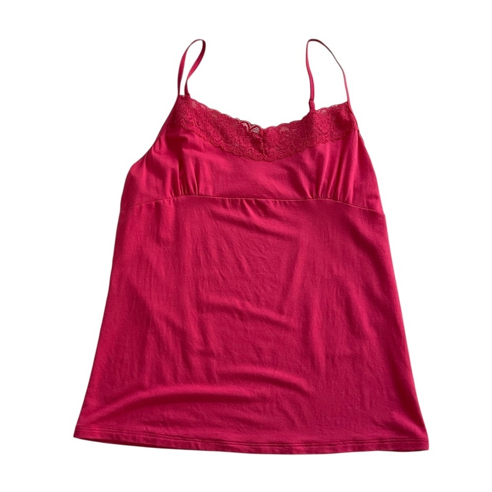 Old Navy Babydoll Camisole Sz S Fuchsia Pink Lace Stretch Y2K 90s Coquette Sexy